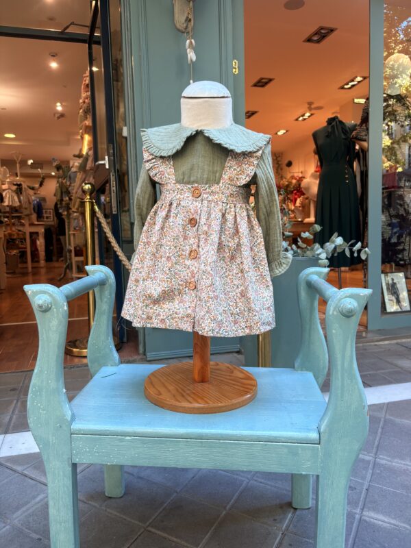 Vestido Pichi de dos piezas familia Liberty verde seco