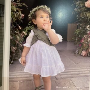 Vestido plumeti blanco Marisol/ mañanita